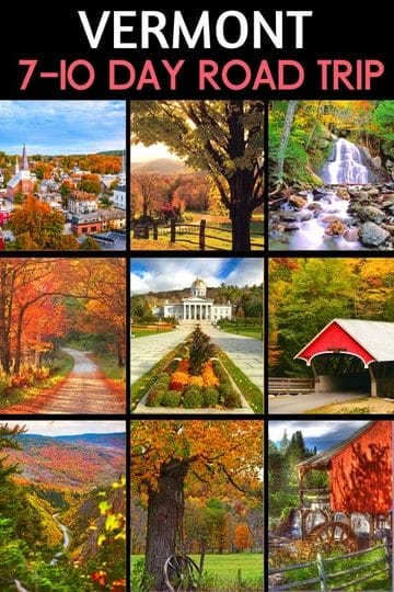 Pinterest pin for 7-10 day itinerary for Vermont