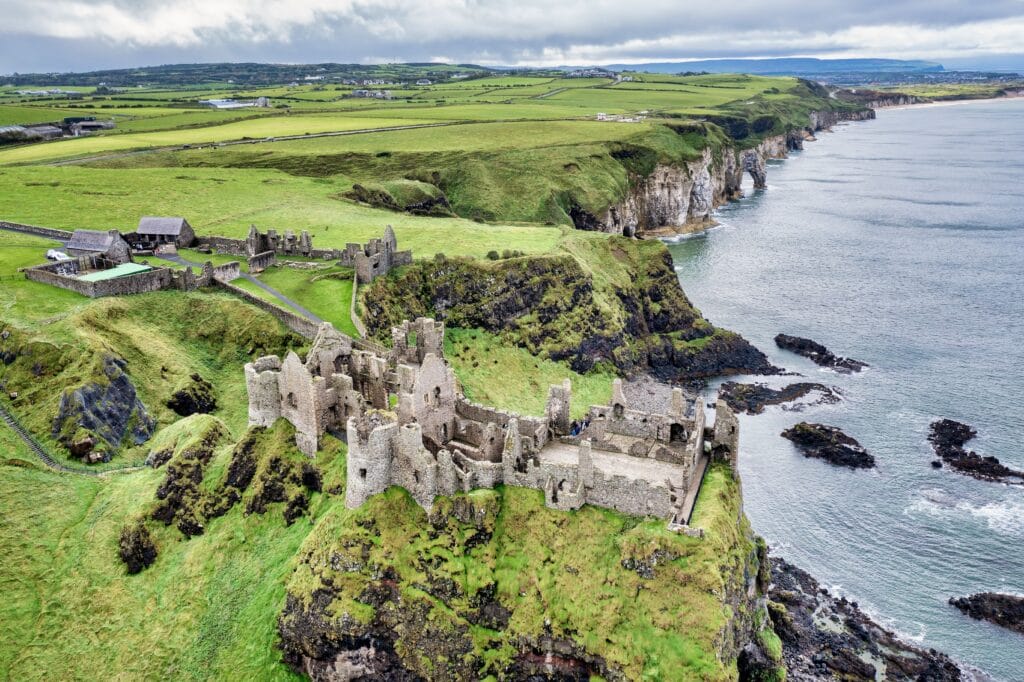 aerial view of Dunluce Castle